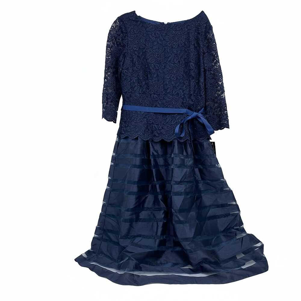 Alex Evenings Blue Glitter Midi A-Line Dress | Women’s Size 10